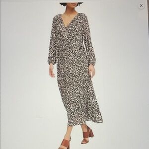NWT Banana Republic Leopard Print Maxi Dress w/Full Slip